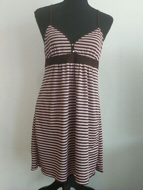 Secret Treasures Pink and Brown Striped Chemise